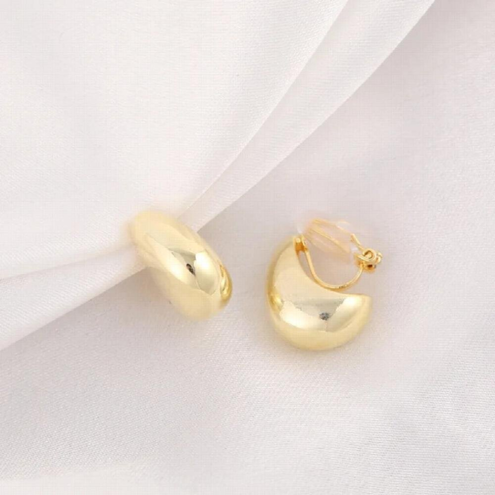 2 Colors for Choose Metal Copper Teardrop Shape Stud Clip on Earrings for Women Girls Party Wedding Jewelry Ear Clip-image-OPC-PCV6H5P-NEW