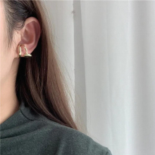 Kpop Silver Spiral Circle Leaf Ear Cuff Earrings Without Piercing Earcuff Clip on Earrings Women Accessories