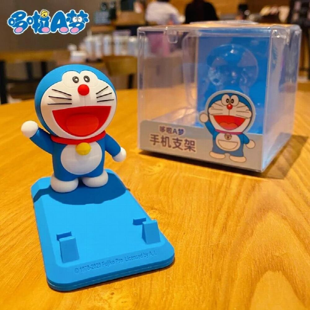 Creative Doraemon Mobile Phone Rack Desktop Swing Bracket Car Decoration Figure Doll Model Ornaments 885668588868