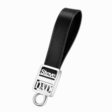 Name Key Chain Name Leather Key Chain Stainless Steel Key Holder Personalized Fathers Gift Birthday Present for Dad