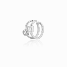 925 Sterling Silver Zircon Circle Ear Cuff Earring Non Piercing Clips Earcuff Jewelry Party Rock Punk Jewels