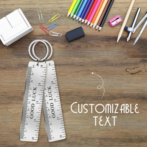 Personalized Name Ruler Keychain Ruler Stainless Steel Key Chain Fathers Gift