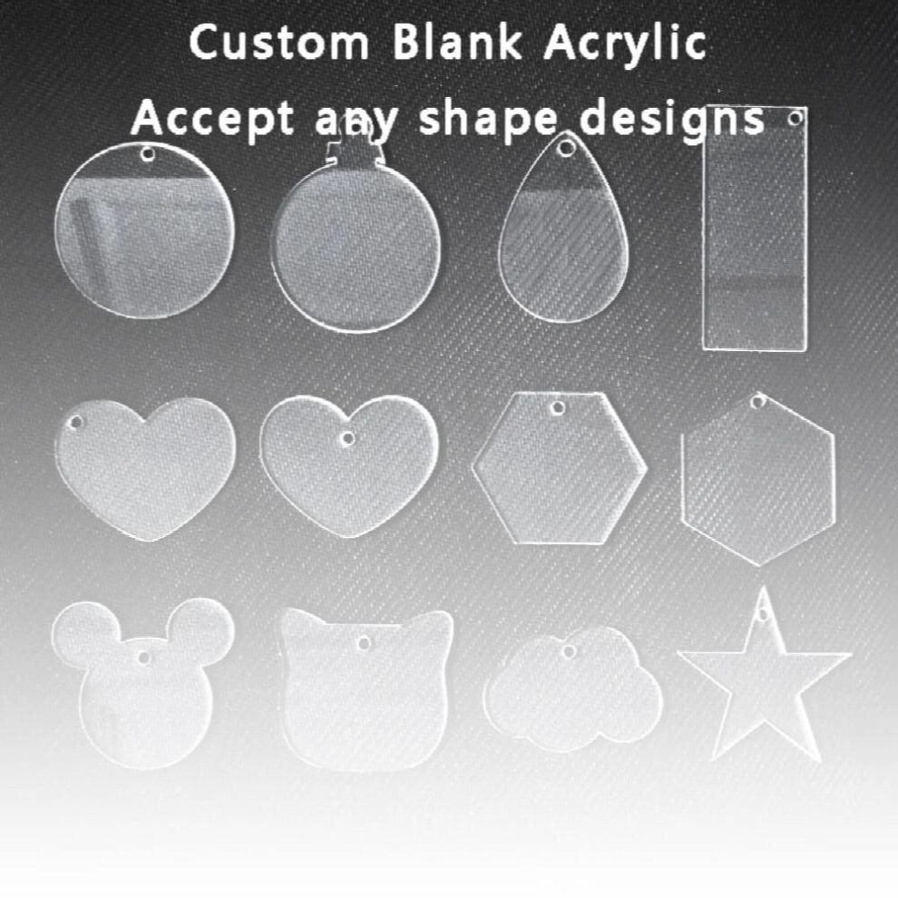 1Pcs Blank Shape Acrylic Key Chain Diy Promotion Acrylic Keychains Key Tags Promotional 885668591707
