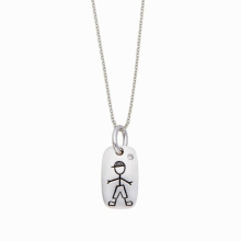 925 Sterling Silver Boy Girl Pendant Long Chain Fine Jewelry Wedding Gift Family Party Rock Punk Jewels