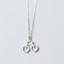 TrustDavis 100% 925 Solid Sterling Silver Jewelry Bicycle Bike Pendant Necklace Girl Birthday Gift Lady DS1271