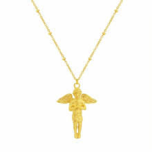 18K Light Prayer Angel Boy Clavicle Necklace Pendant Amulet Pendant Jewelry For Gift