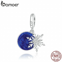 Snowy Night Sky Pendant Charm Silver 925 Beads silver Jewelry Diy Girl Accessories BSC367