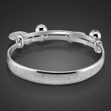 Vintage Chinese Solid Silver childrens Jewelry 100% 925 sterling silver baby Bracelet Anklets baby birthday