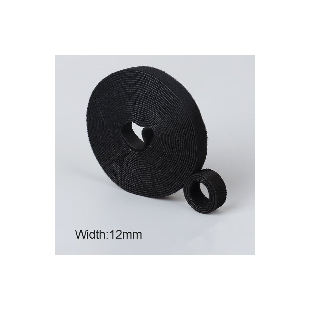(Black, 10M(2X5m)) 5M/Roll 12Mm Width Cable Organizer Usb Cable Winder Management Nylon Free Cut Ties Mouse Earphone Cord Cable Ties 9149027265069