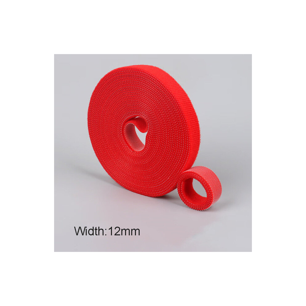 (Red, 10M(2X5m)) 5M/Roll 12Mm Width Cable Organizer Usb Cable Winder Management Nylon Free Cut Ties Mouse Earphone Cord Cable Ties 9149027265090