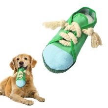 (Green) Dog Chew Interactive Squeaky Shoe Toy for Puppy