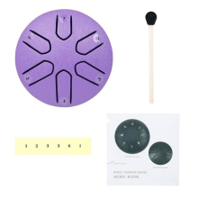 (Purple) Steel Tongue Drum, Horse 3 Inch 6 Tones Tank Drum C Key Percussion Steel Drum Kit with Drum Mallets Note Stickers