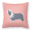 Bearded Collie Checkerboard Pink Fabric Decorative Pillow 1
