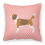 Beagle Checkerboard Pink Fabric Decorative Pillow 1