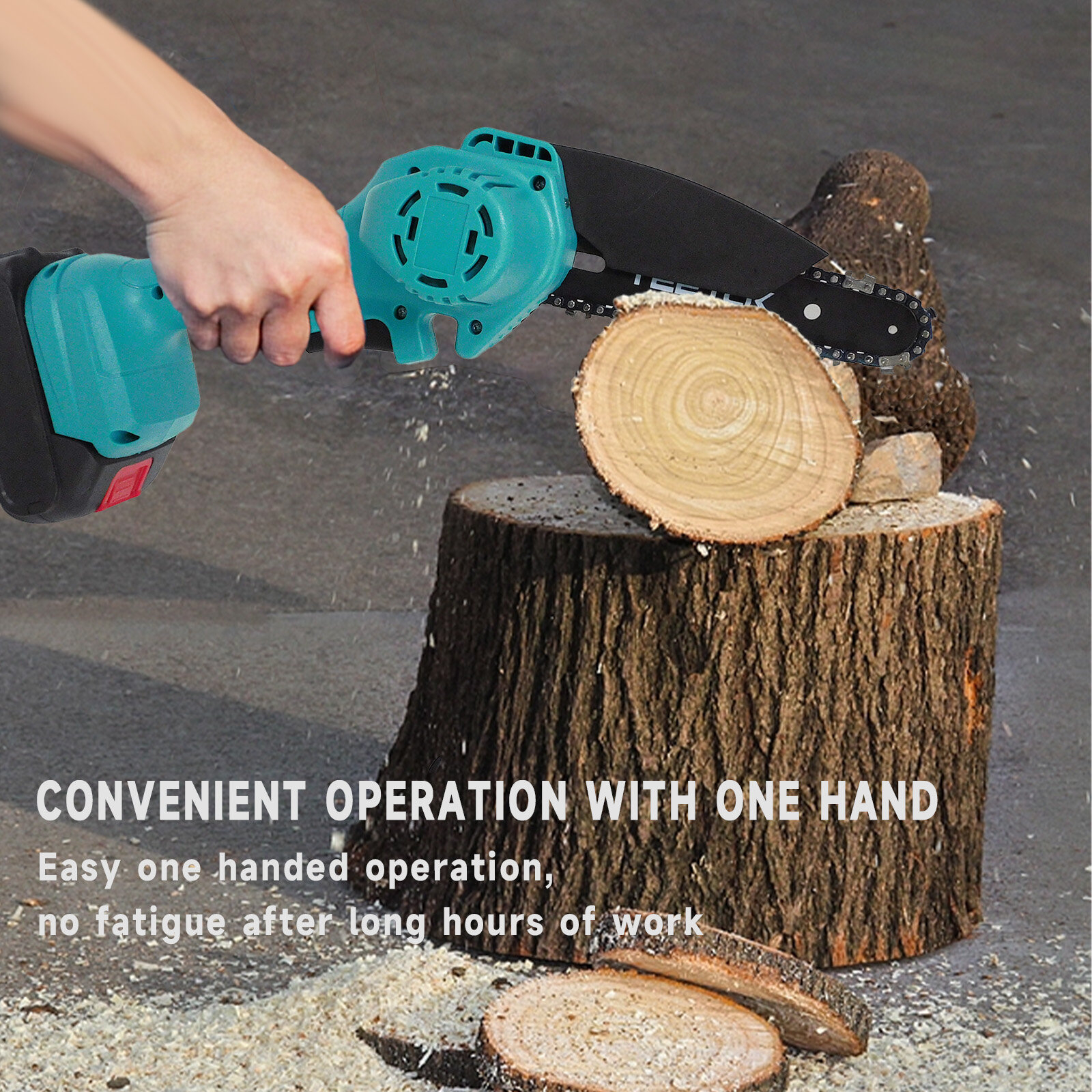 (1x6" Chainsaw+1x3.0A Battery+Charger) 6inch Small Mini Cordless ...