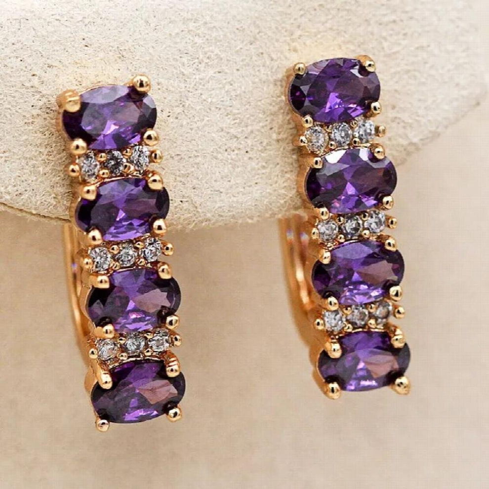 Statement Jewelry Women Hoop Earrings Water Drop Red Green Zircon Earrings Boho Jewelry Accessories Gift