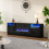 Living And Home Recessed Electric Fireplace TV Stand with Closed Storage 3
