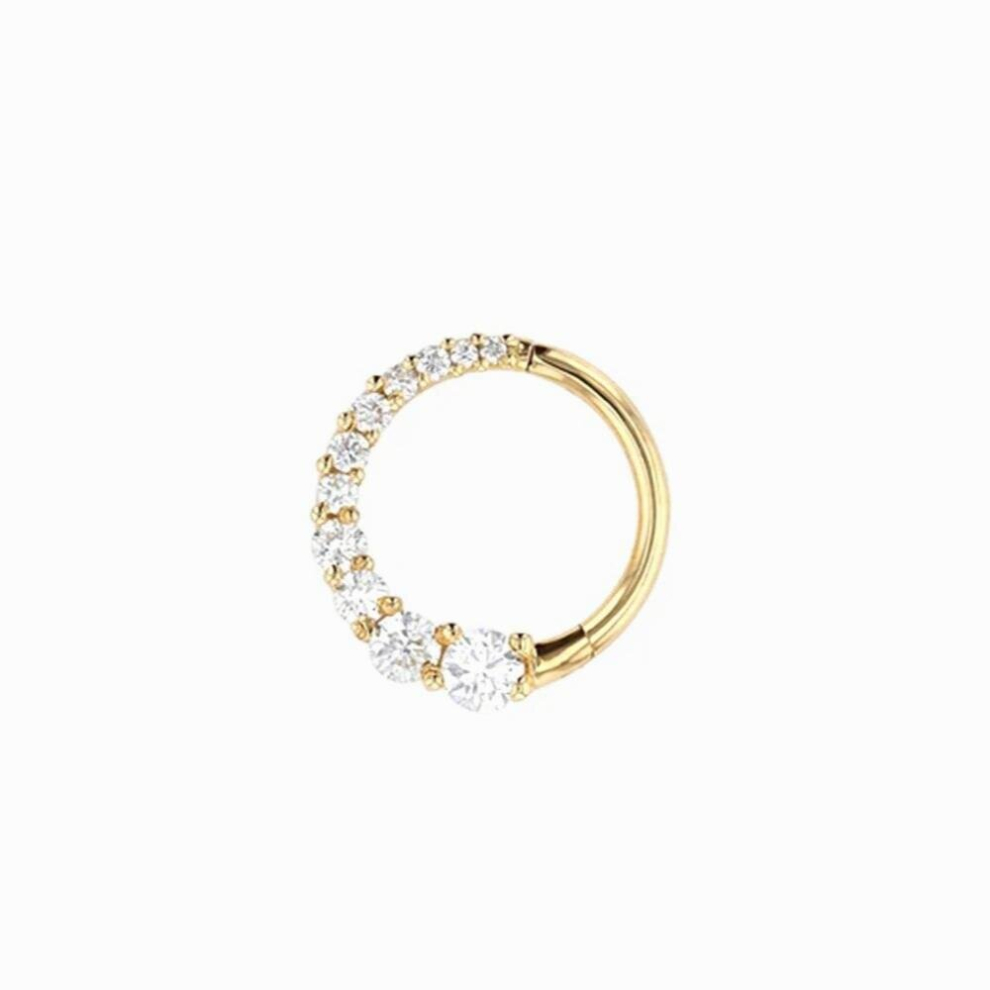 1pc 925 Sterling Silver Shimmering CZ Zircon Pave Daith Hoop Earrings For Women Cartilage Piercing Hoop Versatile Jewelry-image-OPC-PCV7XQG-NEW