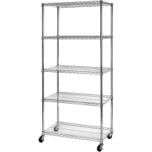 Seville Classics Stainless Steel 5 Tier Storage Shelving