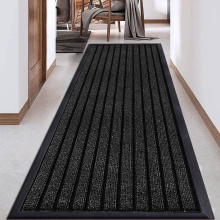 (Black, 80x150cm) Rubber Door Mat Heavy Duty Outdoor Indoor Floor Mats Non-Slip Hallway Runner