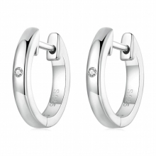 Real 925 Sterling Silver European Hoop Earrings Women Ear Piercing Earring Wedding Jewelry Party Gift