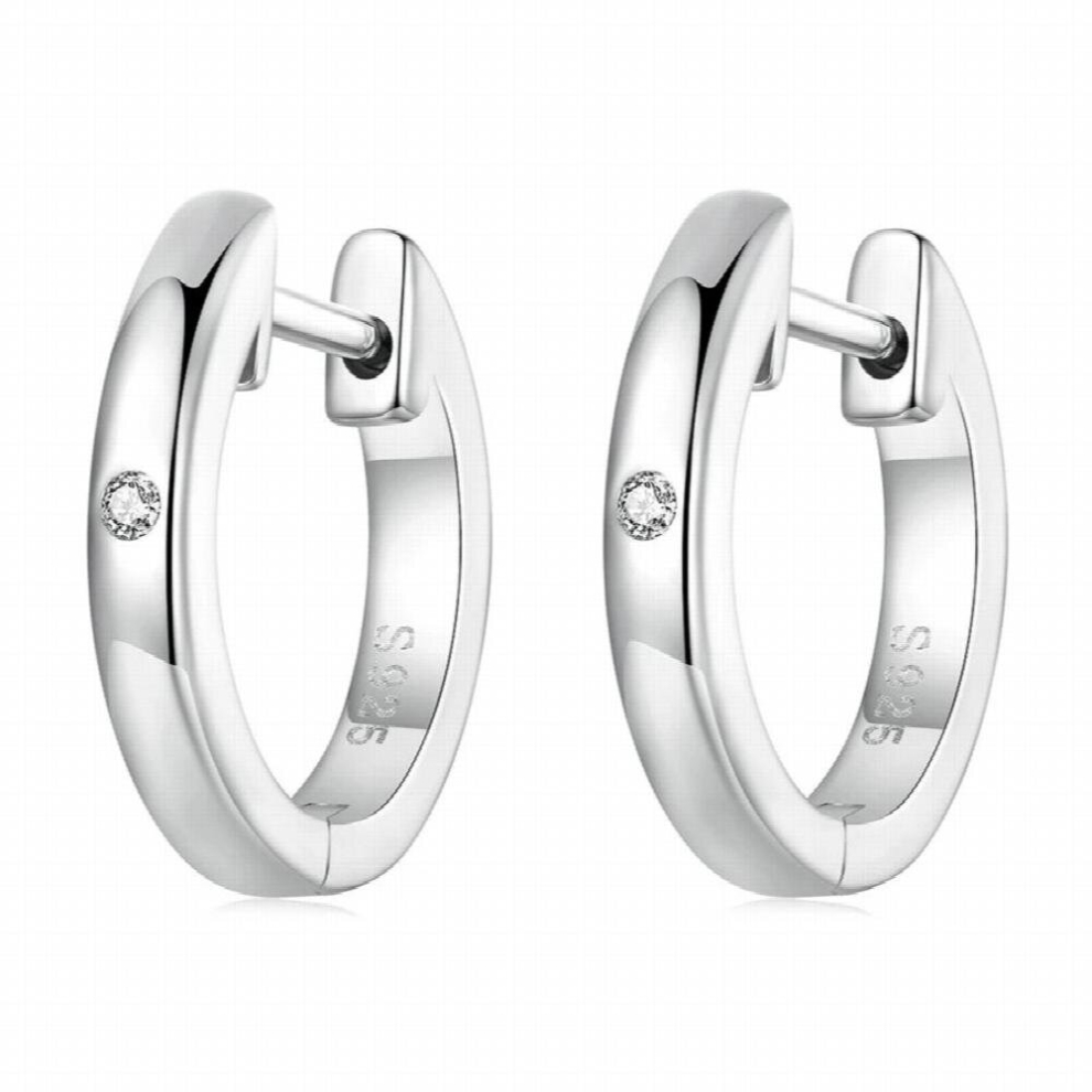Real 925 Sterling Silver European Hoop Earrings Women Ear Piercing Earring Wedding Jewelry Party Gift