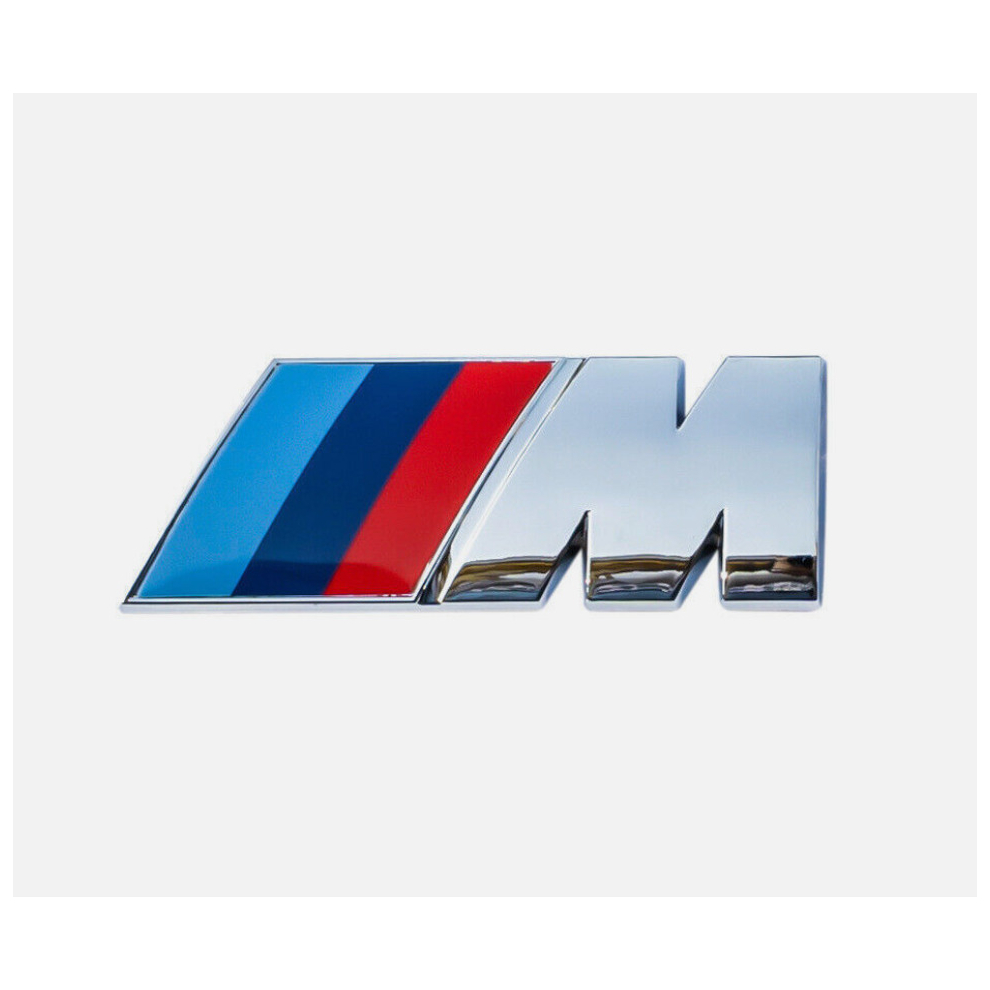 (Silver, 4.7cm*1.6cm) 1X REPLACEMENT M SPORT LOGO BADGE STICKER BOOT TRUNK FITS BMW M, 3, 5, X Series