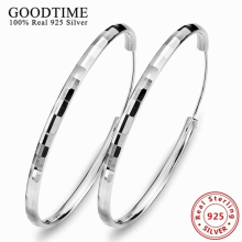 Women Earring 100% Real 925 Sterling Earrings Solid 925 Silver Hoop Earrings Brincos Party Jewelry