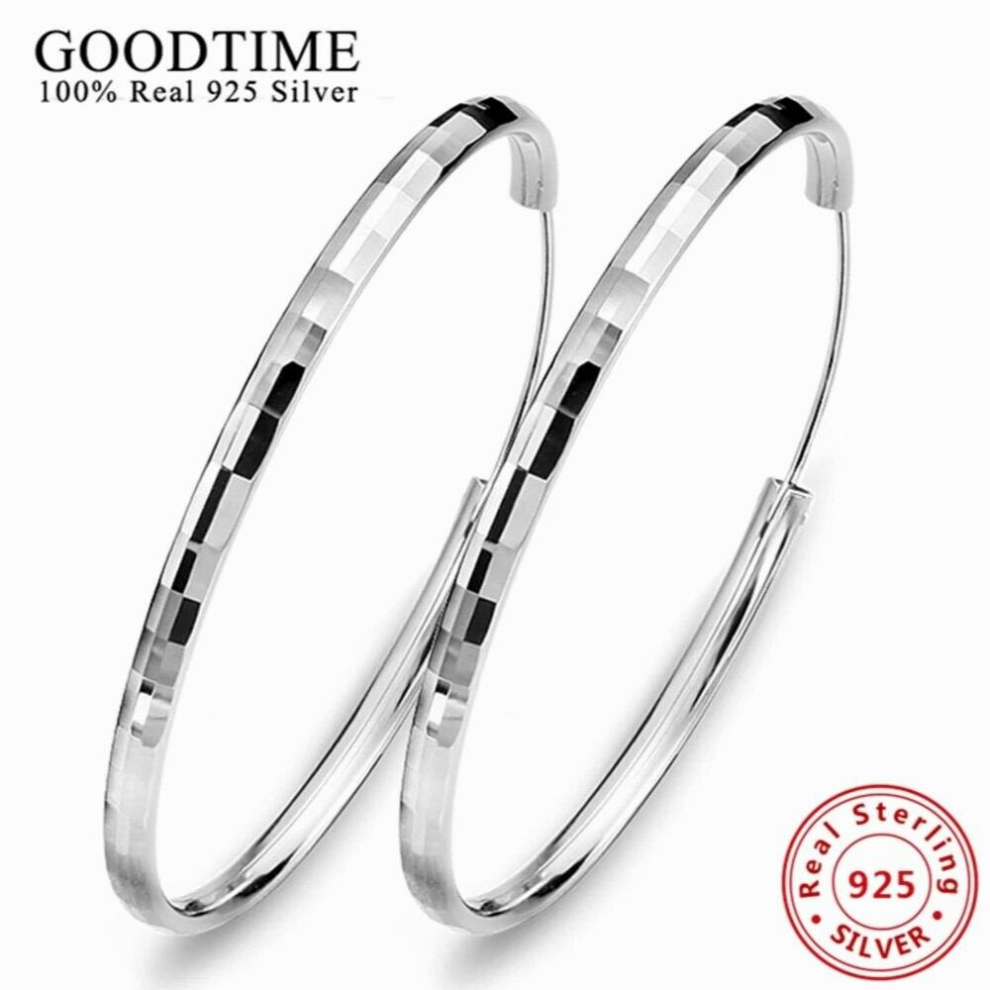 Women Earring 100% Real 925 Sterling Earrings Solid 925 Silver Hoop Earrings Brincos Party Jewelry