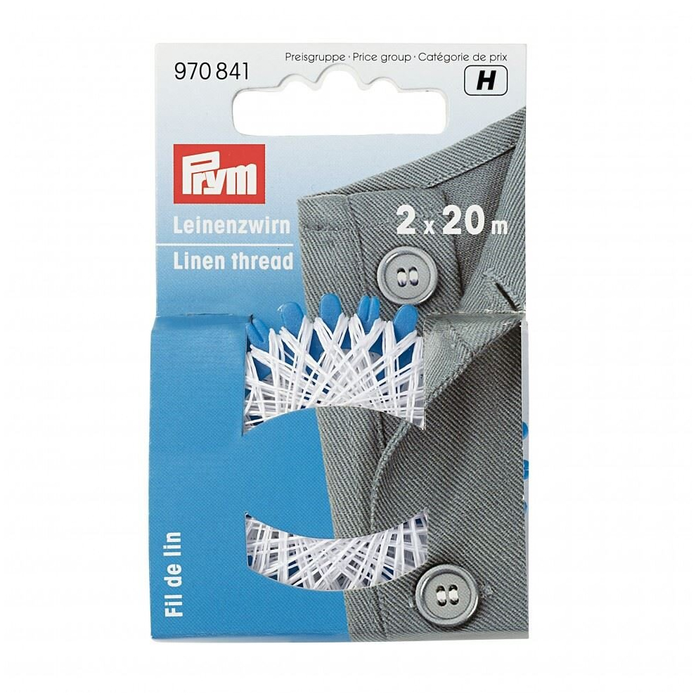 Prym Waxed Linen Thread - 20 Metres - Each White