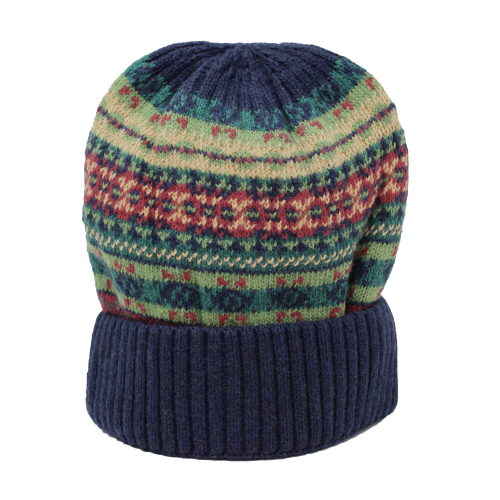 (Red Scandi) Woolly Hat Beanie Unisex Winterware Fleece Lined