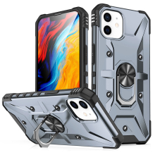 (Gray, iPhone12 Mini) Shockproof Magnetic With Ring Holder Cover Case For iPhone 15 14 13 12 Plus Pro Max Mini