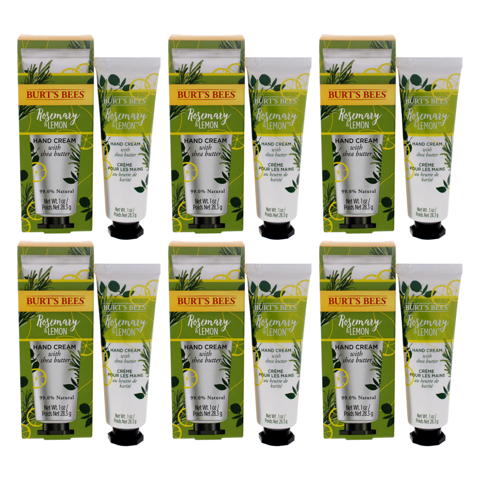 Burts Bees Rosemary and Lemon Hand Cream - Pack of 6 For Unisex 1 oz Cream