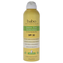 Babo Botanicals Sheer Zinc SPF 30 Naturlig Doftfri Solskyddsspray, 6 Fluid Ounce