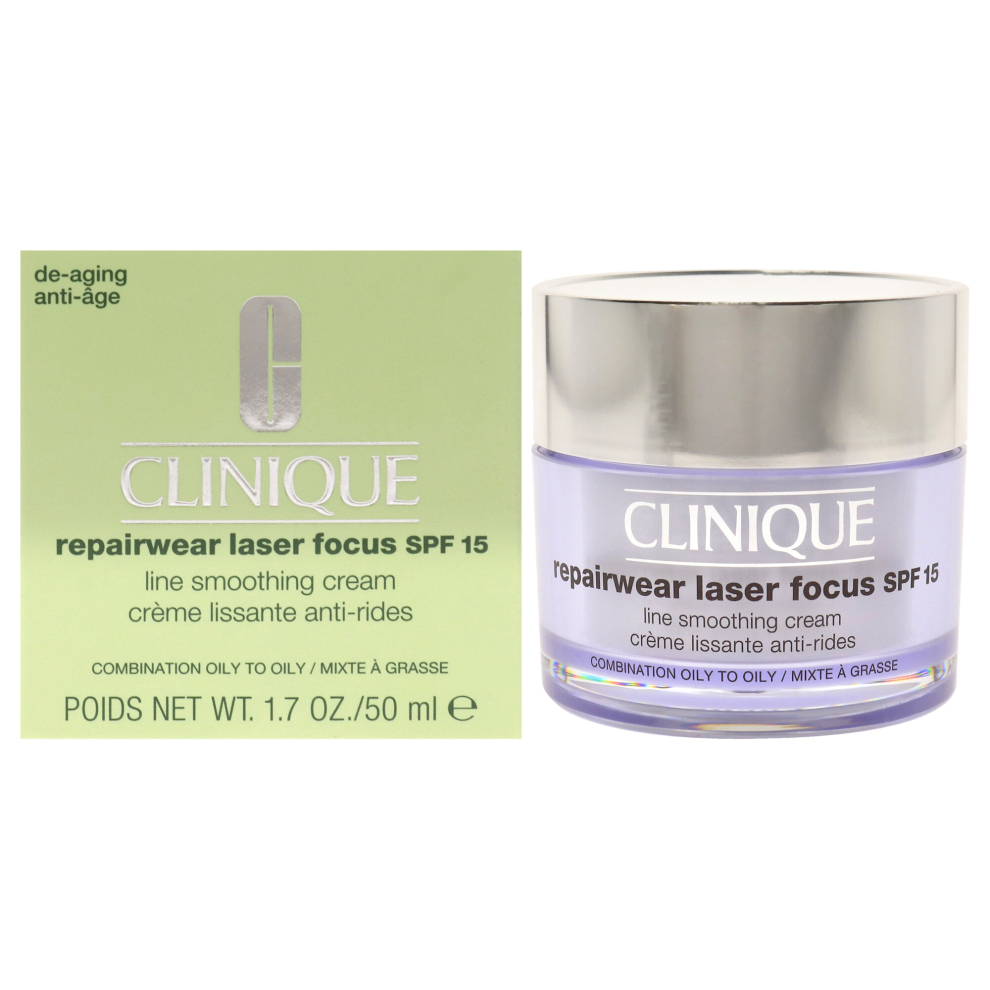 Clinique Repairwear Laser Focus Line Smoothing Cream SPF 15 - Combination Oily to Oily For Women 1.7 oz Cream