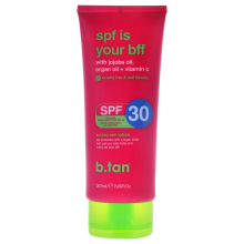 b.tan Sonnencreme SPF 30. SPF ist dein BFF. Tierversuchsfrei, vegan & korallenfreundlich.