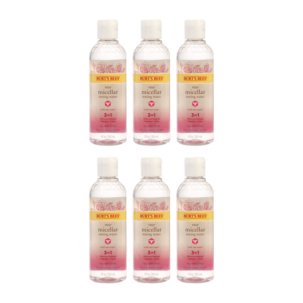 Burts Bees Rose Micellar Toning Water - Pack of 6 For Women 8 oz Toner
