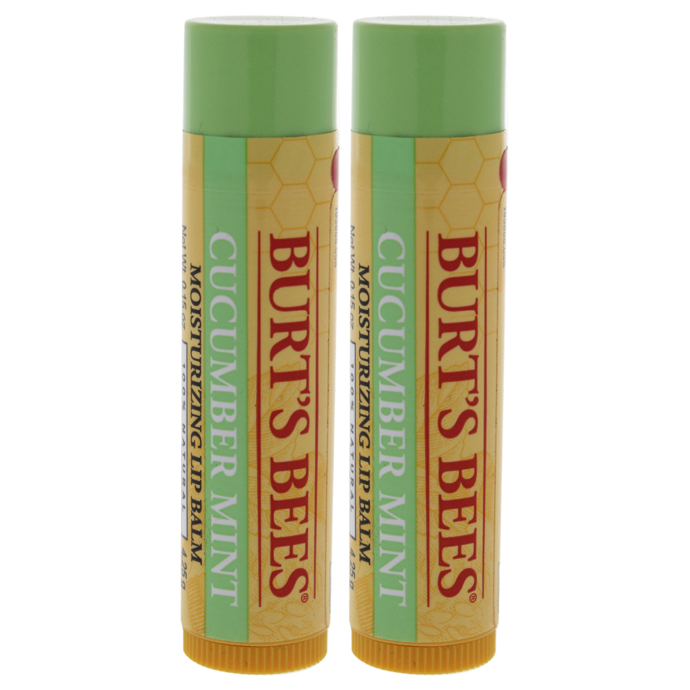 Burts Bees Cucumber Mint Moisturizing Lip Balm - Pack of 2 For Women 0.15 oz Lip Balm