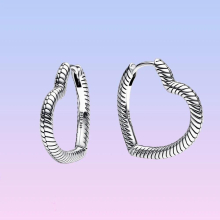 925 Sterling Silver Heart Charm Hoop Earrings for Women Birthday Mothers Jewelry Gift