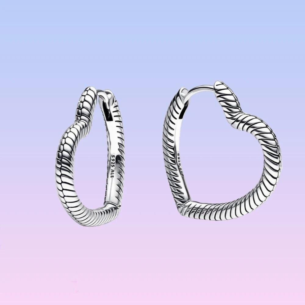 925 Sterling Silver Heart Charm Hoop Earrings For Women Birthday Mothers Jewelry Gift Multicoloured