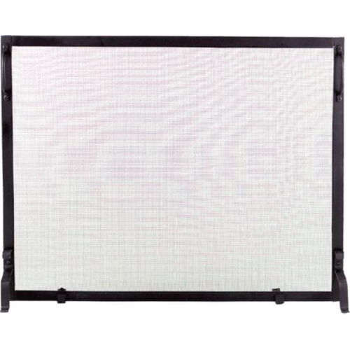 Wrought Iron Panel Screen, Black