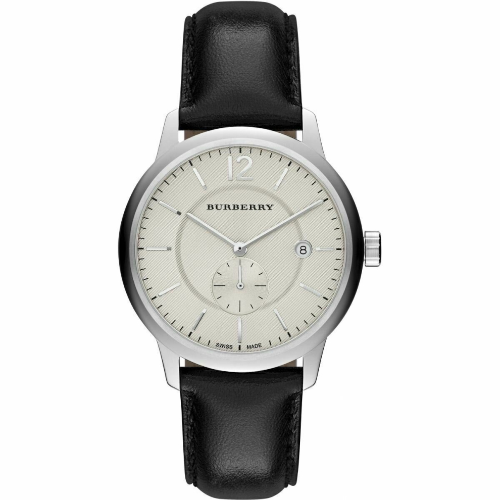 Montre homme Burberry BU10000 Classic Round Beige Dial Black Leather