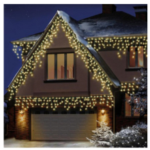 Premier 960 LED Snowing Icicles Multi-Action Christmas Lights with Timer - WHITE