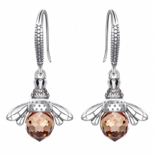 Lovely Orange Bee Animal Drop Earrings For Women Fine Jewelry Gift Bijoux