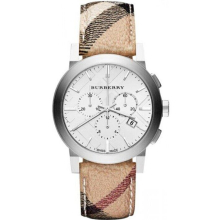Burberry BU9360 The City herenhorloge met zilveren wijzerplaat