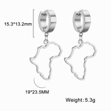 Stainless Steel Earrings Africa Map Drop Earrings Hollow Map For Women Girl Jewelry Ethnic