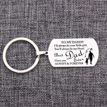 TO MY DADDY Keychain Dad Eevr Jewelry Gift from Daughter Bag Charm Stainless Steel Keepsake Fathers Present