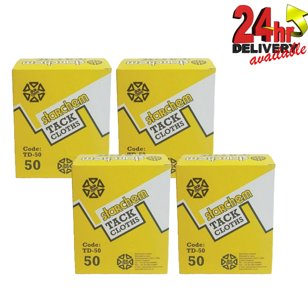 4 x 50 Individual Starchem Tack Rags/Cloths - Dispenser Box