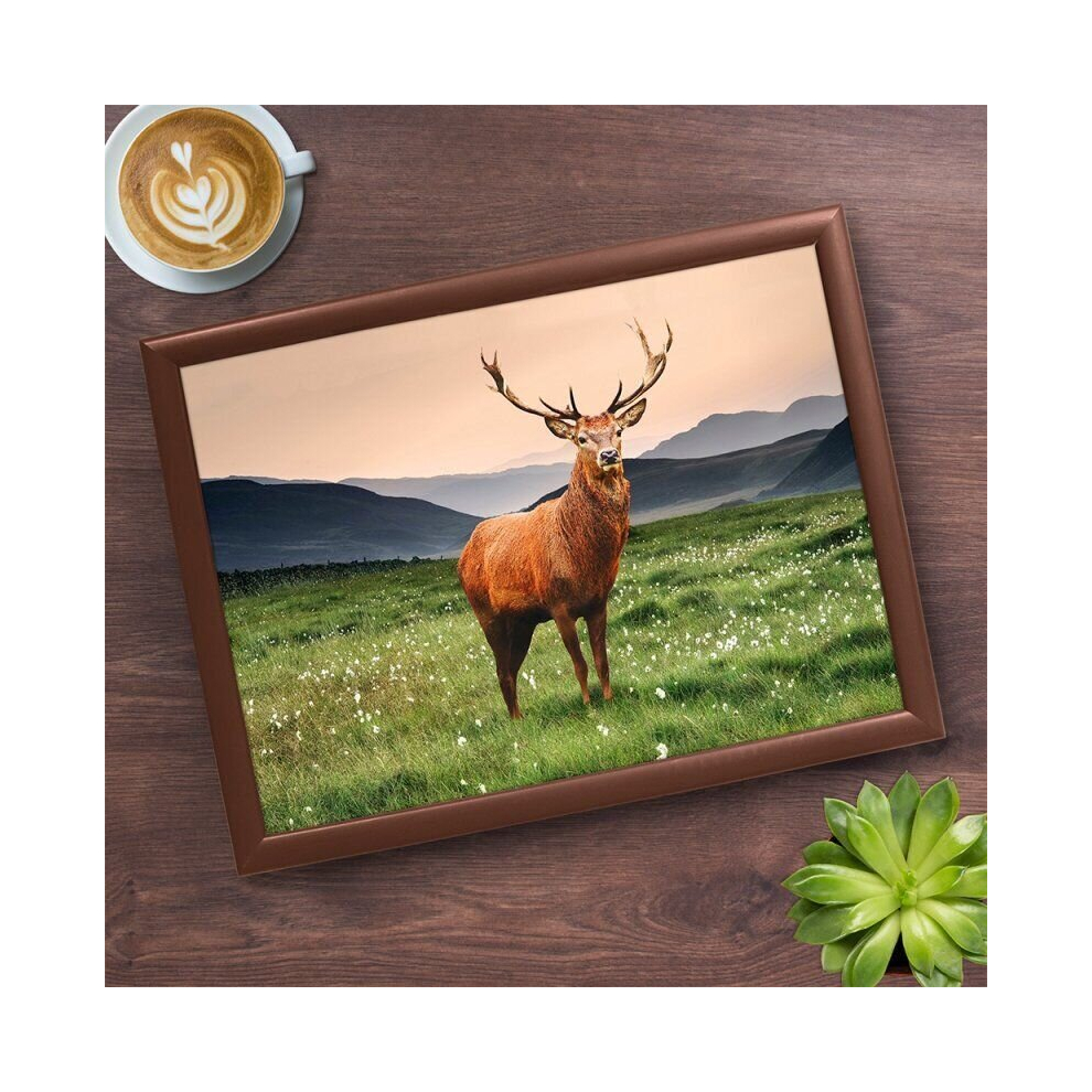 Rustic Highlands Stag Laptray Bean Bag Cushioned Laptop Lap Desk Breakfast Tray