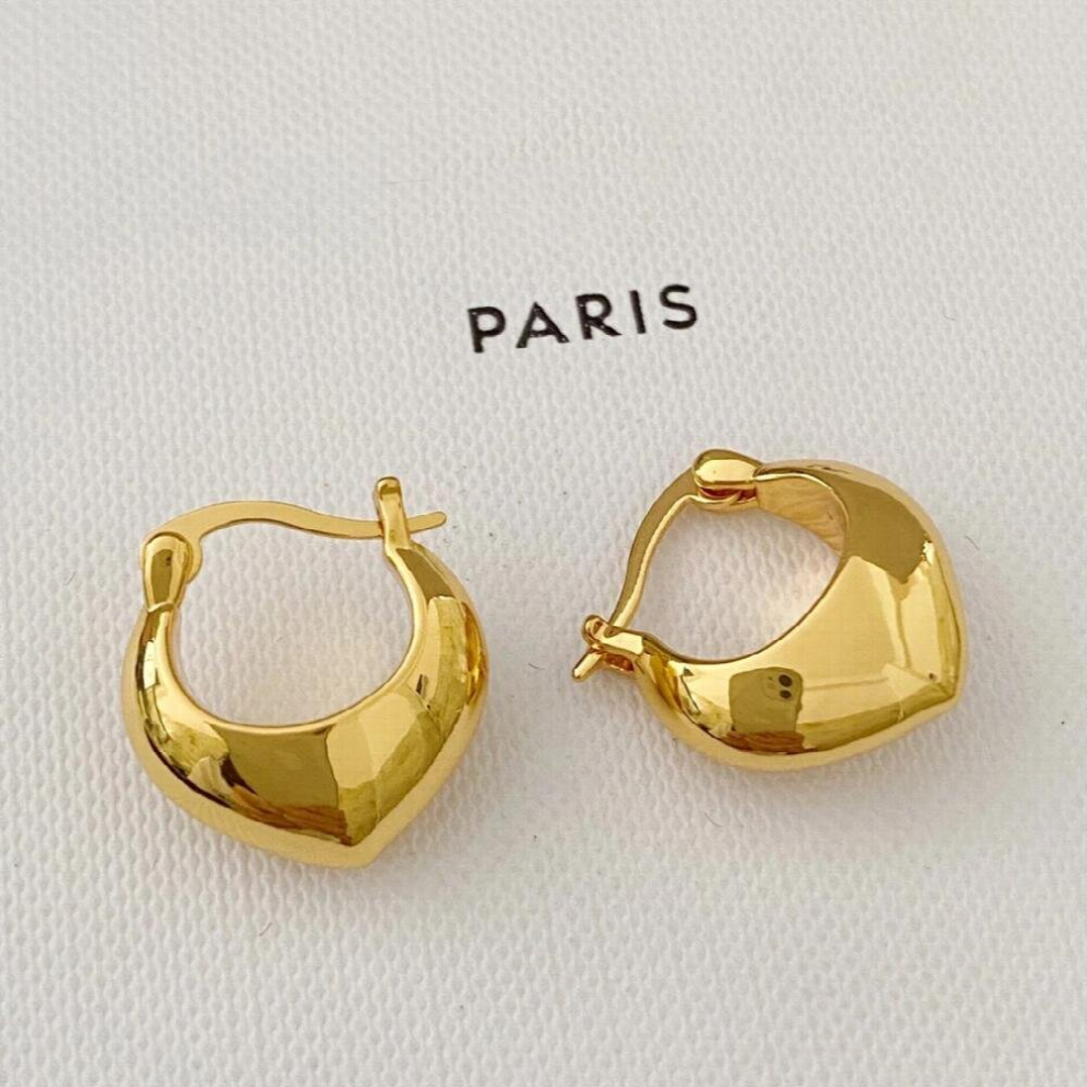 18K Heart Earrings For Women High Western Jewelry Famous Runway Japan Korea-image-OPC-PCVCMBJ-NEW